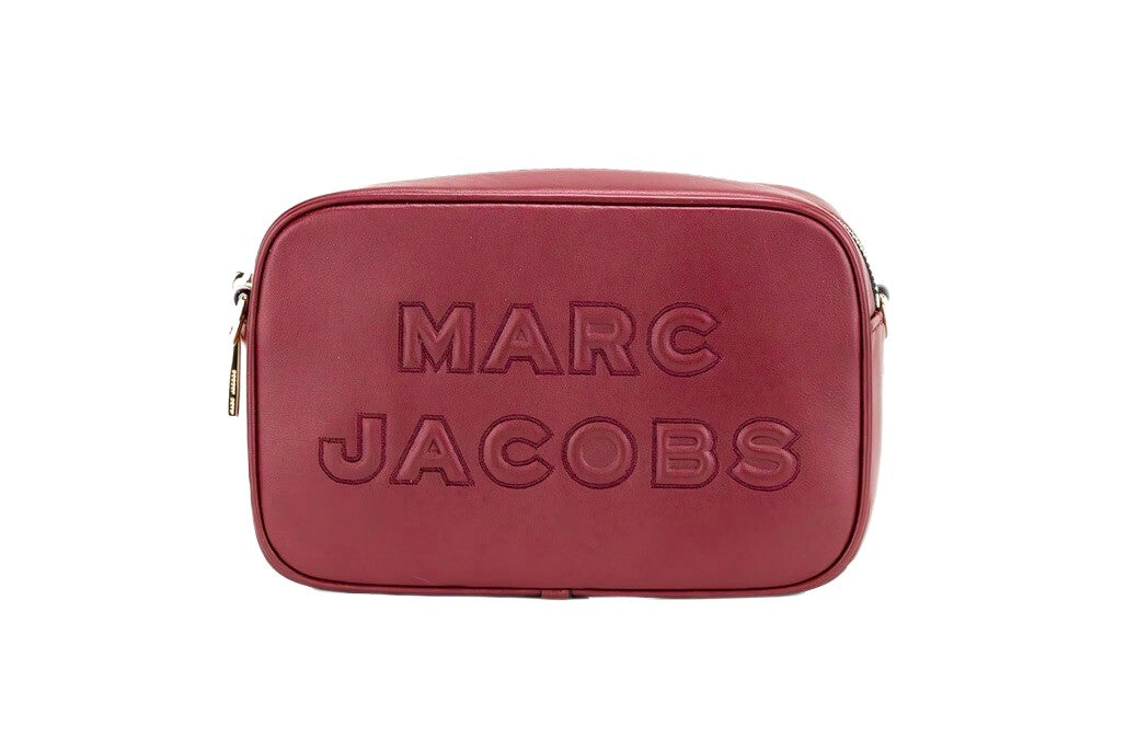Marc Jacobs Flash Pomegranate Smooth Leather Embossed Camera Crossbody Bag Purse