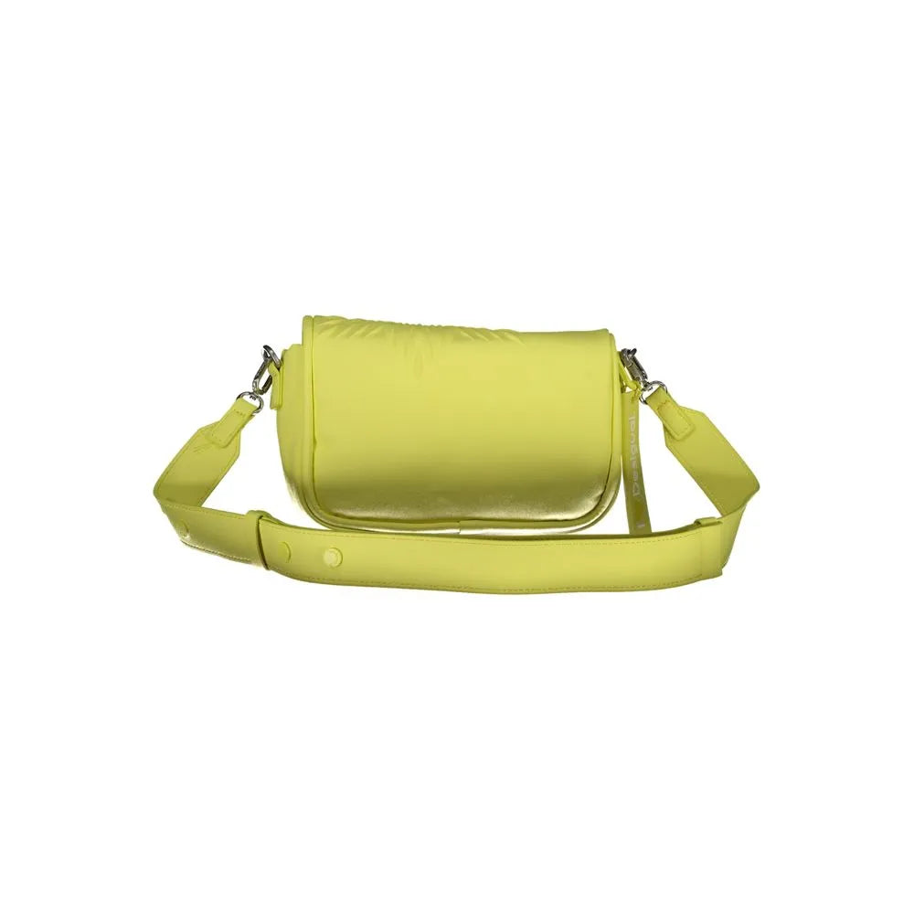 Giallo Desigual polyurethane women's handbag with a padded design and adjustable shoulder strap.