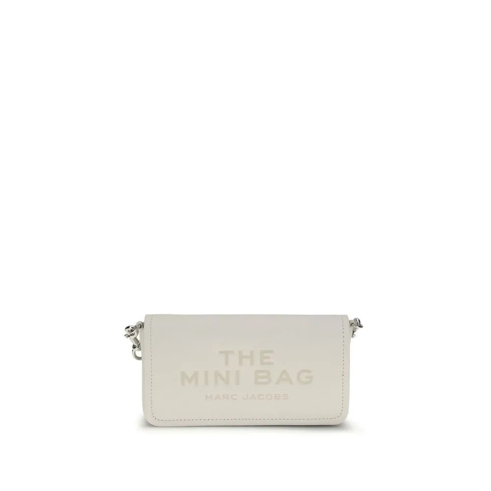 White grained calf leather Marc Jacobs Mini Bag shoulder bag with press-stamped logo and silver-tone hardware.