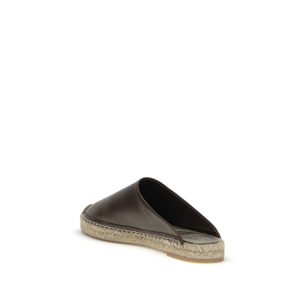 Brown Calf Leather Bos Taurus Mules