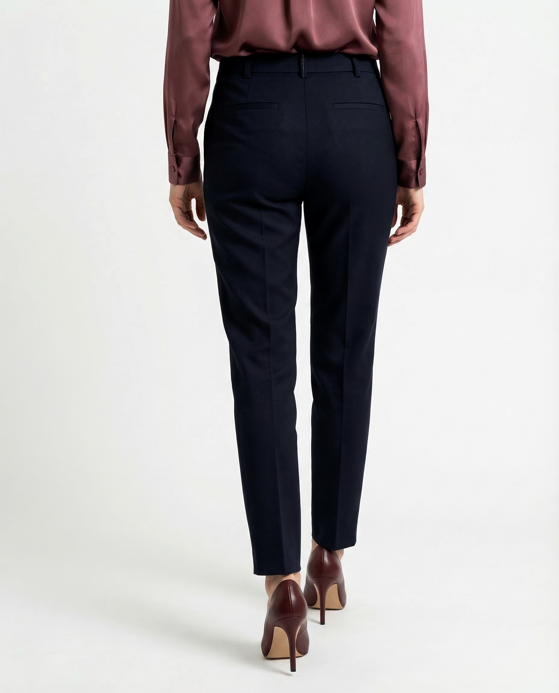 Blue Cotton Dress Pants
