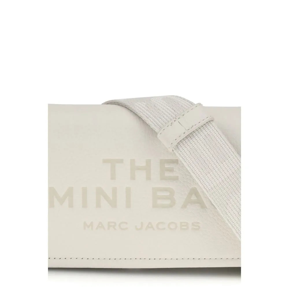 White grained calf leather Marc Jacobs Mini Bag shoulder bag with press-stamped logo.
